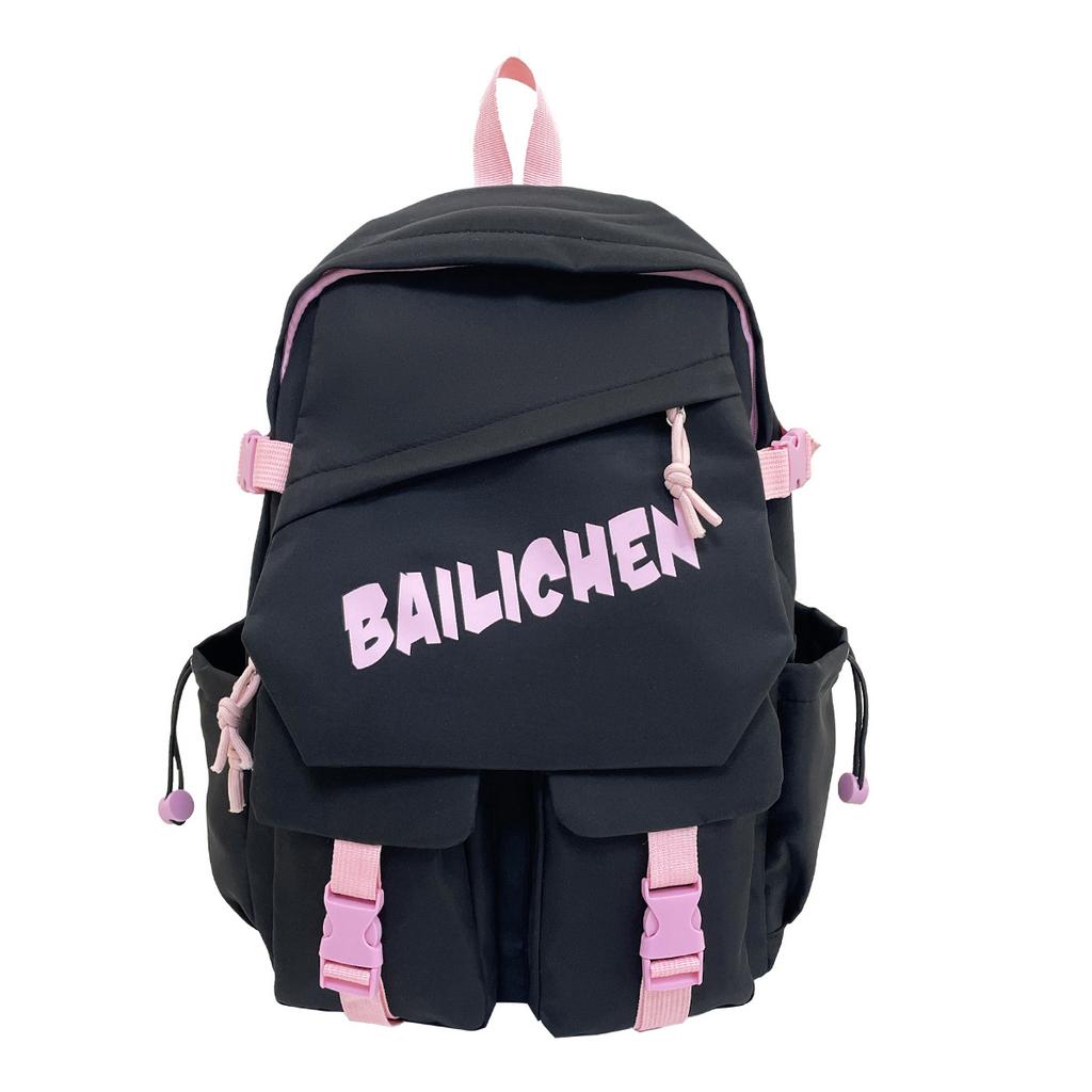Autumn New Backpack Korean Version of Fashion Letters Simple High School Students Large Capacity Versatile Student Schoolbag Tide