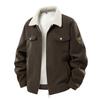 Collar Jacket Men's Corduroy Men's Jacket with Thick Velvet Workwear for Constant Temperature Insulation