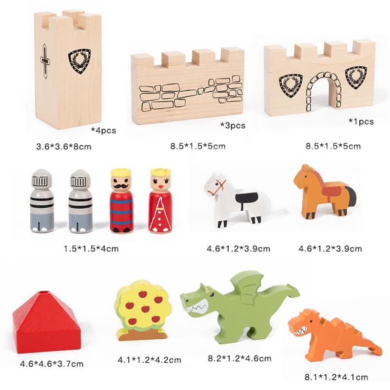 Montessori Building Block Sets Castle Stacking Construction Bricks Toys for Kids Christmas Gifts DIY Logic and Creative Toy