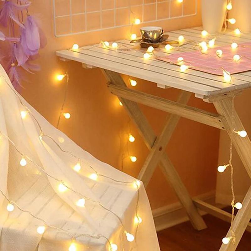 String Lights 6M 40LEDs Mini Ball Fairy Light for Outdoor Patio Garden Wedding Decoration Holiday Party Courtyard Lamp USB Power