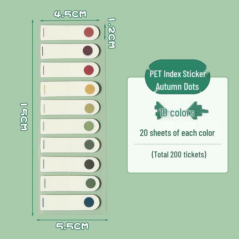 PET Morandi Translucent Sticky Notes - Cute Question Marking & Classification Memo Stickers.