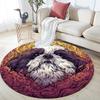 Vintage Dog  Round Area Rug,Carpet Rug for Living Room Bedroom Sofa Playroom Decor,Non-slip Floor Mat