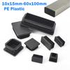 Rechteckige Rohrstopfen Schwarz Kunststoff Blindstopfen 10x15mm-60x100mm Möbel Tische Stühle Fußgleiter