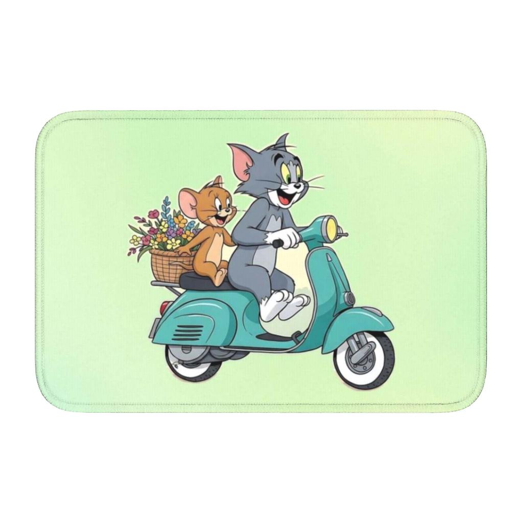 Custom  Cat And Mouse Doormat Anti-Slip Entrance Welcome Kitchen Bath Floor Door Mat  Toilet Living Room Carpet Rug