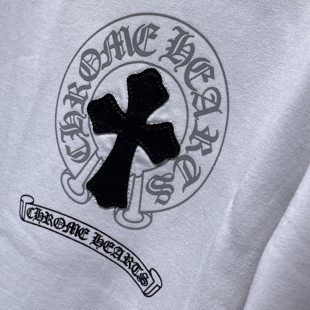 GZ-8923 CHROME HEARTS 2025 Summer New High Quality Cotton Round Neck Loose Large Size Men's and Women's T-shirt Couple T-shirt