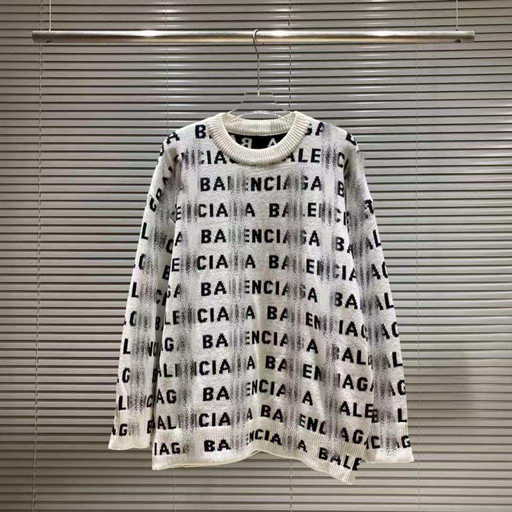 25SS Herbst/Winter Jacquard-Strickpullover mit großem Logo und Rundhalsausschnitt für Damen und Herren