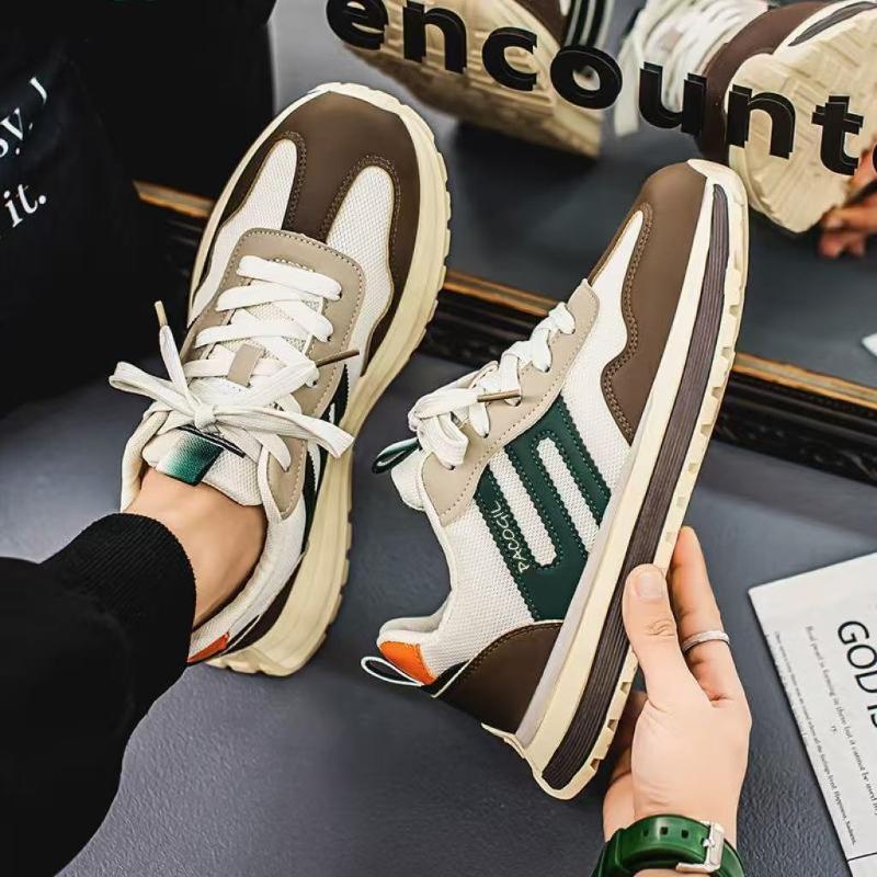 

Мужские кроссовки для сноуборда, новые модные повседневные туфли Forrest Gump, цвет сращивания 44 кофейный/белый