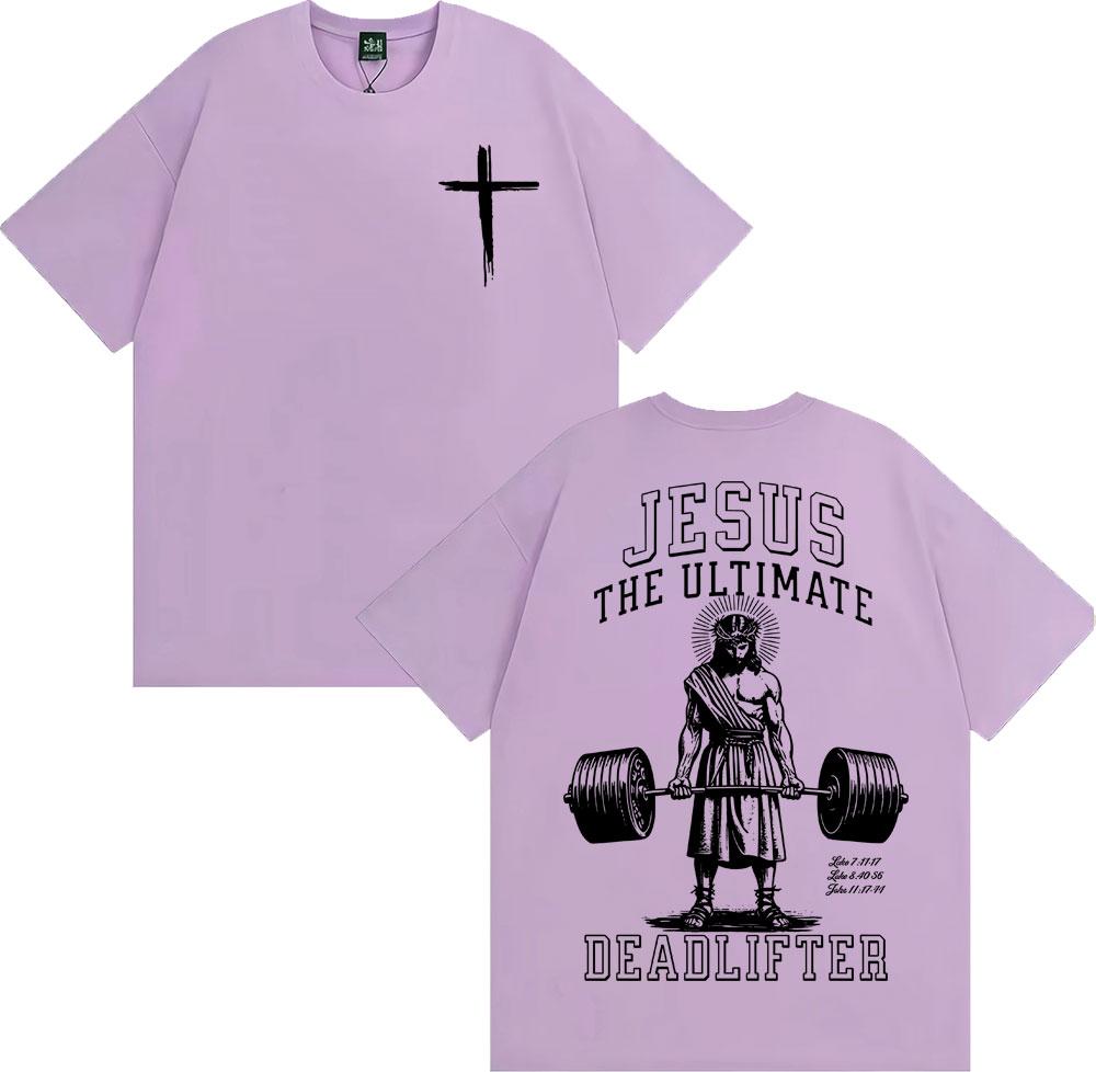 Ostern Jesus Der ultimative Kreuzheber Grafik T-Shirts Herren Damen Heißer Verkauf Lockeres T-Shirt Harajuku Übergroßes Lässiges Komfort-T-Shirt