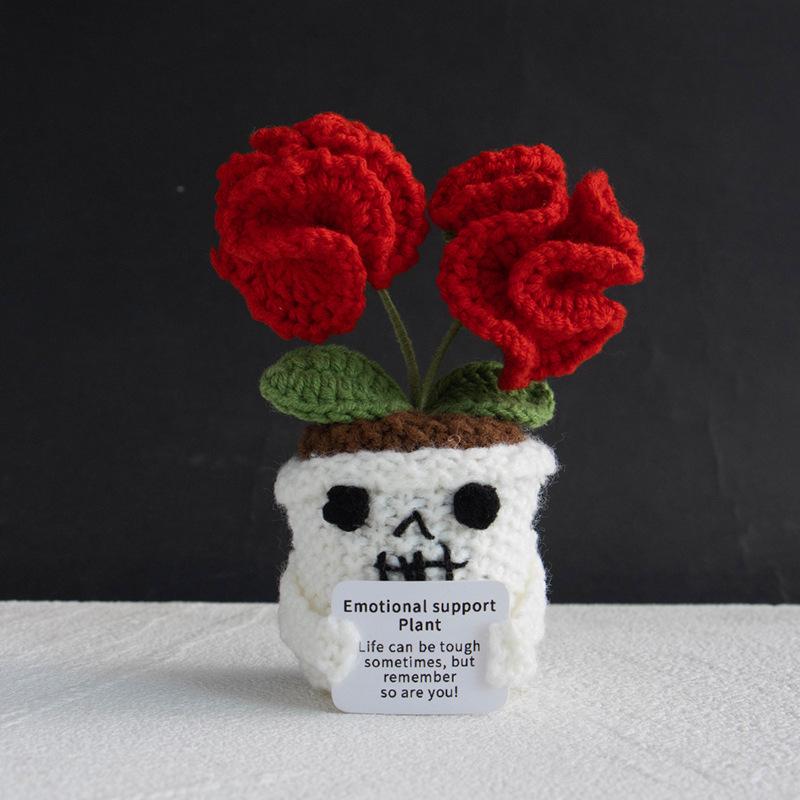 Halloween Positive Energy Knit Ghost Doll Ornament