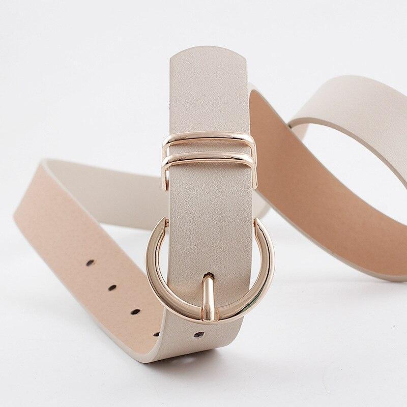 Women's Wide Trouser Belt Leather Belts Metal Buckle Waistband