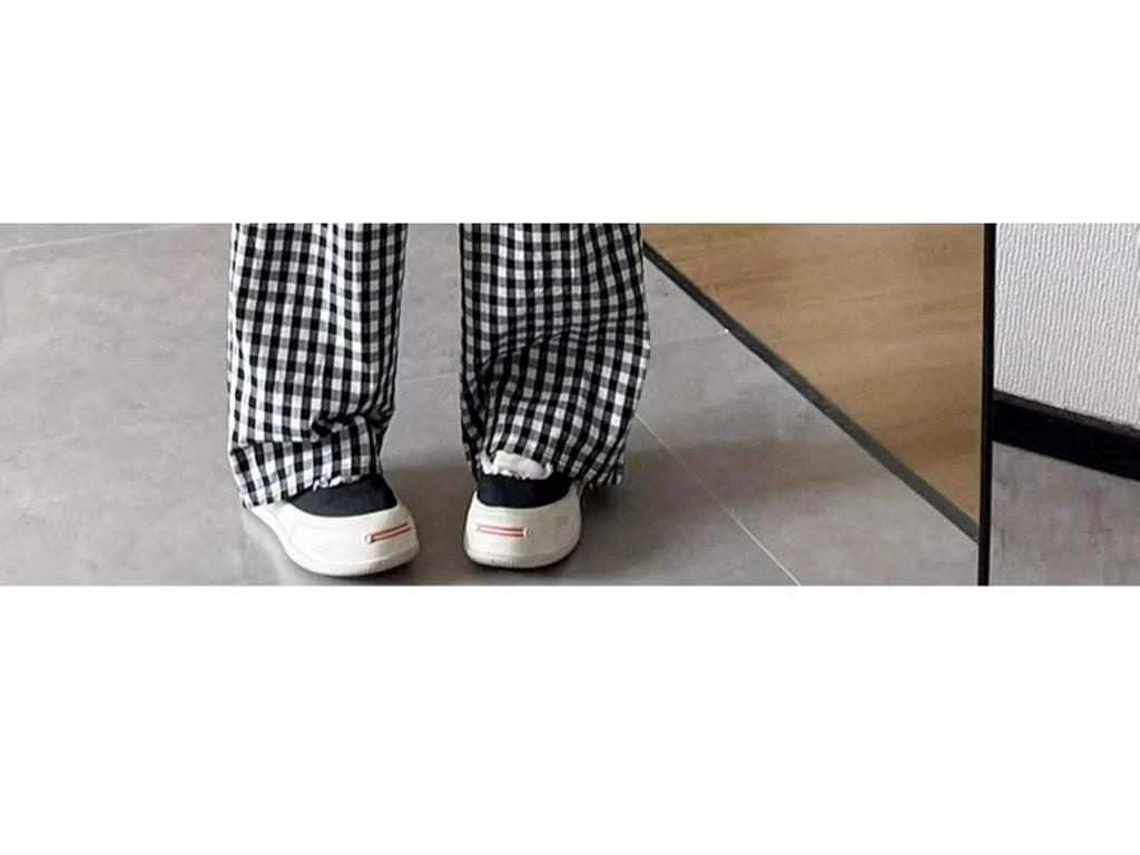 Korean Sweet Pink Check Wide-Leg High-Waist Women's Summer Pants