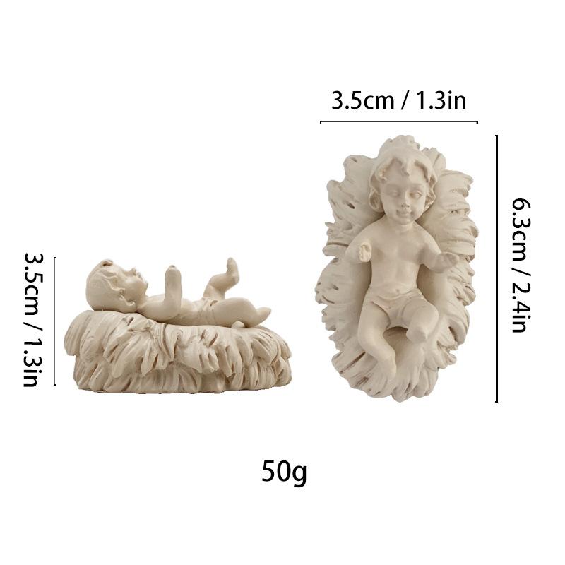 Simulated Human Figure Sculpture Christ Catholicism Shepherd Angel Resin Handicrafts Jesus Home Decoration Ornaments