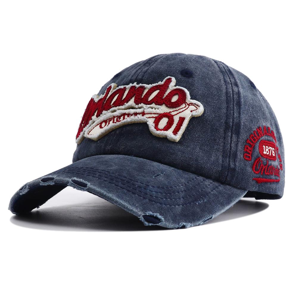 

New Designer Orlando Embroideried Washed Cotton Baseball Cap Chapeau Homme Vintage Men S Snapback Caps Gorras Para Mujer Adjustable