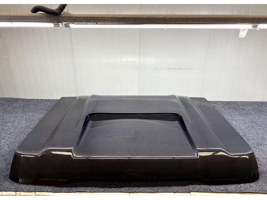 Carbon Fiber Hood Mod for Toyota LC71/76/78, Bright Finish, Double-Sided Installation