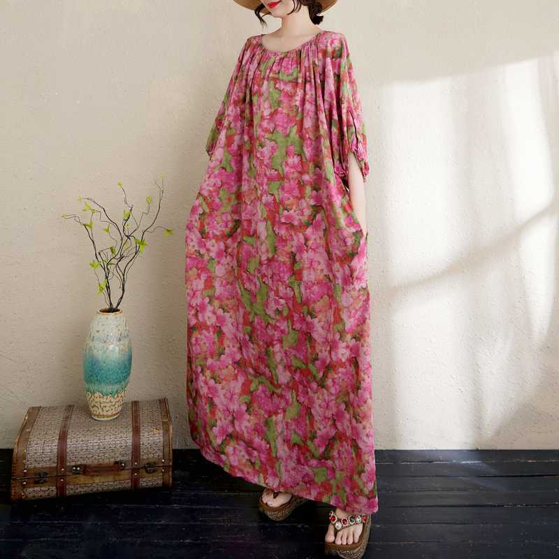 

Женское лоскутное длинное платье Large size average size