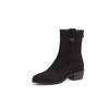 New women's pointed large-size Martin boots solid color rear zipper comfortable women's boots autumn and winter rubber-soled medium boots