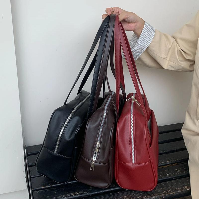 Korean Style Large Capacity Single Shoulder Women's Bag Versatile Vintage Underarm Bag Autumn 2025 New Arrival Tote Bag