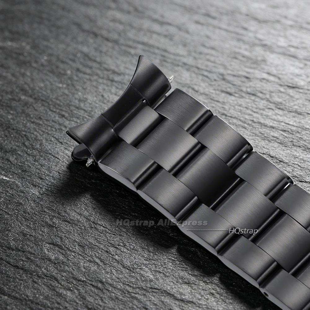 New Curved End Stainless Steel Band 18mm 19mm 20mm 21mm 22mm 24mm for Seiko SKX007/SKX009 Diver Watch for Jubilee Solid Bracelet
