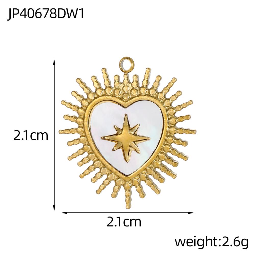 CARLIDANA Fashion Jewelry Pendant Stainless Steel Charm Square Round Heart Love White Shell Pendants for Jewelry Making DIY