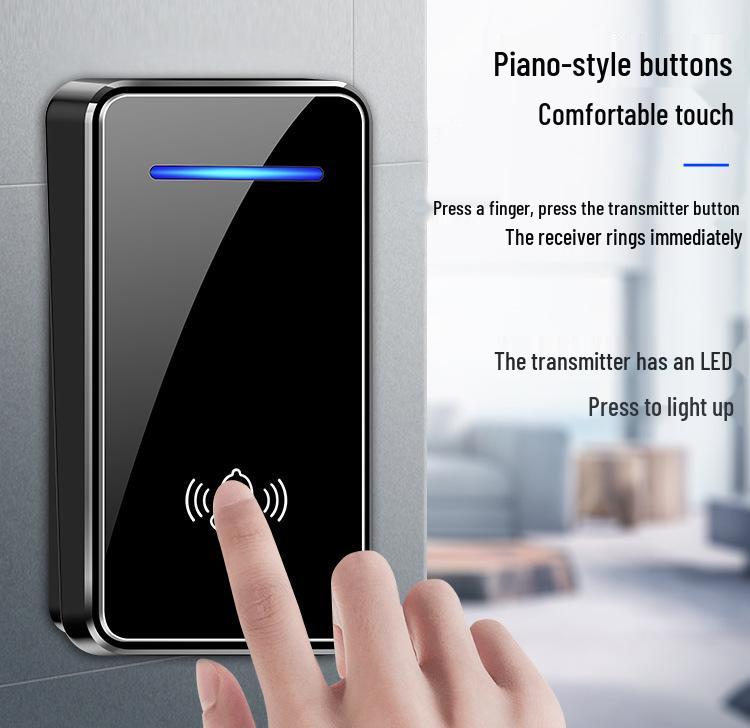 Wireless Smart Doorbell with One Transmitter & Two Receivers, Waterproof, Ideal for Home & Elderly Use