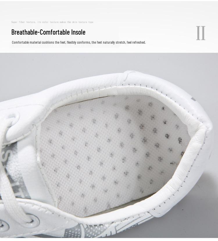 Men's Korean-Style Plus Size Low-Top White Casual Skate Shoes