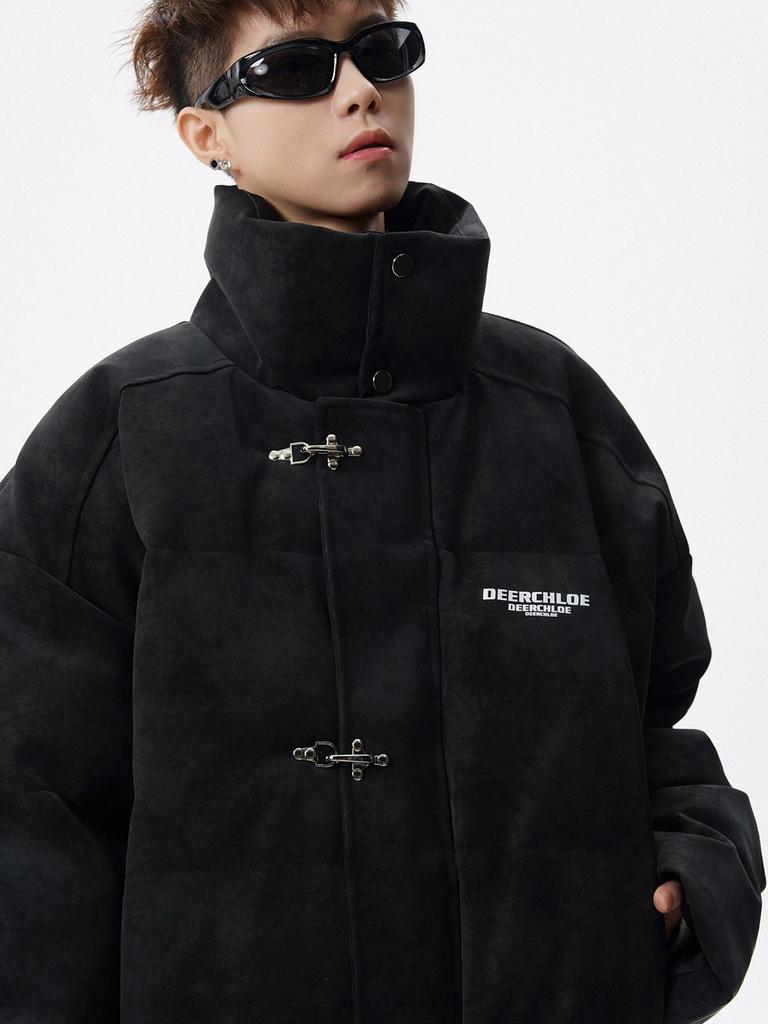 Unisex Retro Stehkragen Baumwoll Daunenjacke, Herbst/Winter High Street Stil, Locker und Vielseitig.