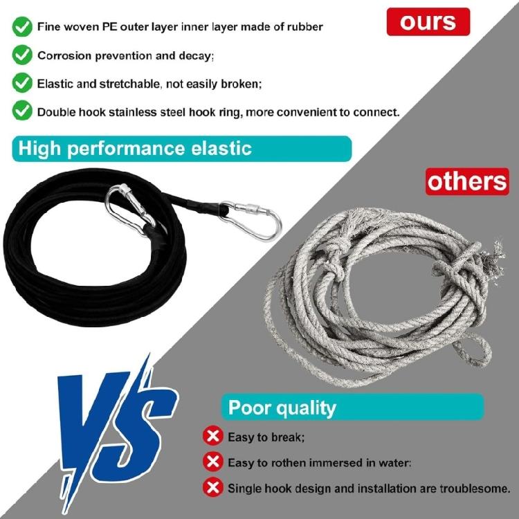 2pcs Floating Lake Pad Bungees Tie Down Cord Hight Strength Rope for Anchoring Water Mats Tents Campgear