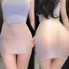 Black Mini Silk Skirts for Women Lace Skirt Fashion High Waist Summer Skirt See Through Girls Lingerie Dress Stretchy Partywear