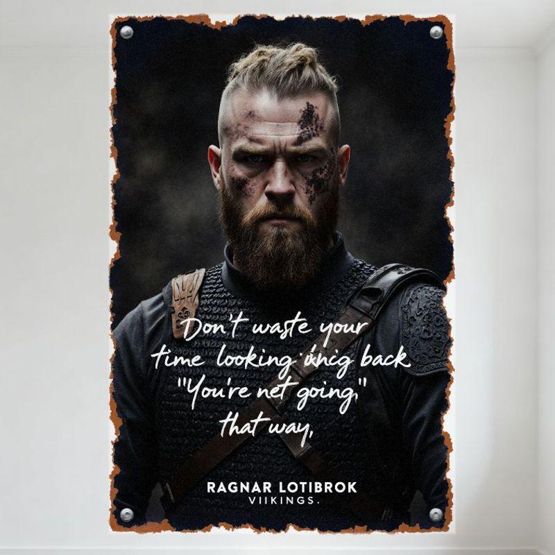 Ragnar Lothbrok Wikinger Metallblechschild Vintage Abgenutzt Zitat Wanddeko für Zuhause Bar Man Cave Club Pub