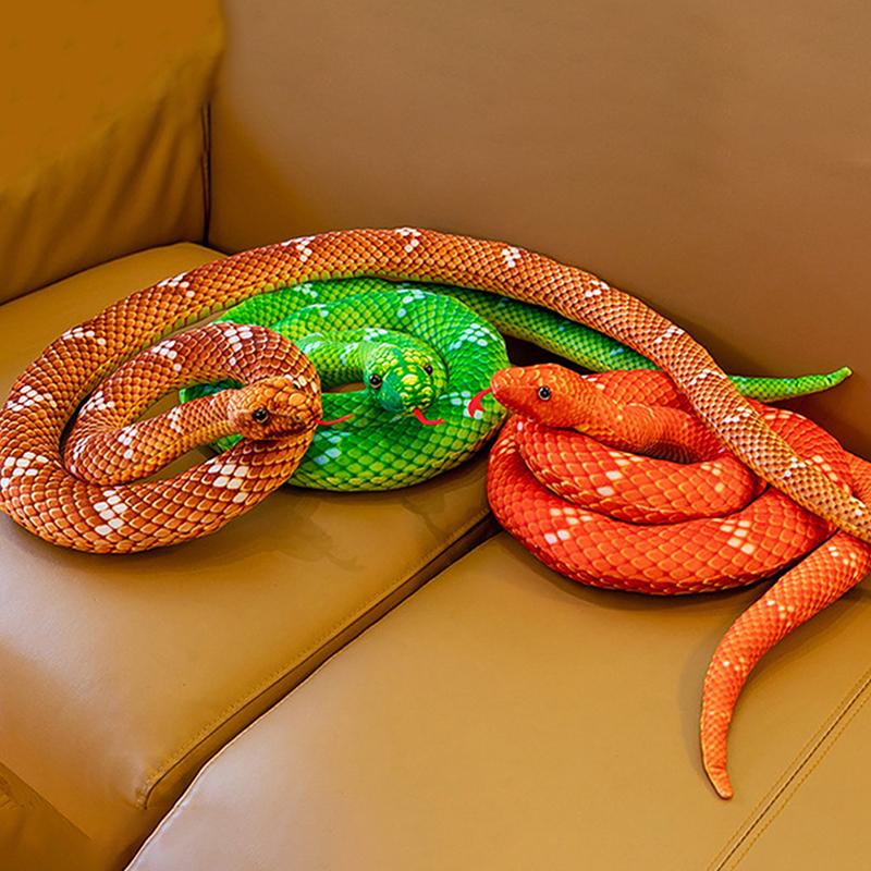 1Pc Funny Spoof Joke Soft Toys 80/110/160Cm Simulated Colorful Python Plush Toy Stuffed Animals Snakes Plushies Doll Home Decor