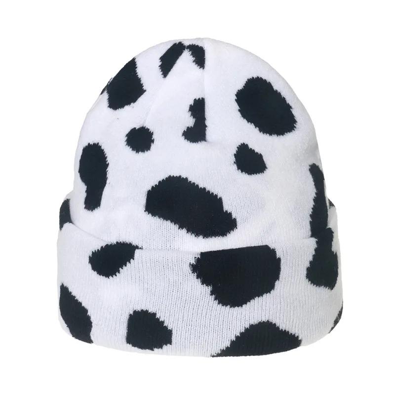 Trendy Herbst Winter Hüte Schwarz Weiß Karo Zebra Leopard Beanie Hüte Warme Mütze Hüte Hip Hop Strickmützen Bonnets für Frauen Männer
