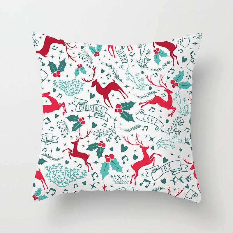 Christmas-Themed Pattern Throw Pillow Cover With Short Plush Print For Living Room Sofa Decoration Cushion Cover Pillow Covers