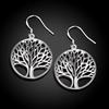 Tree Of Life Alloy Earrings And Necklace Set Simple Fashion Jewelry For Women Plant Design Elegant Gift
