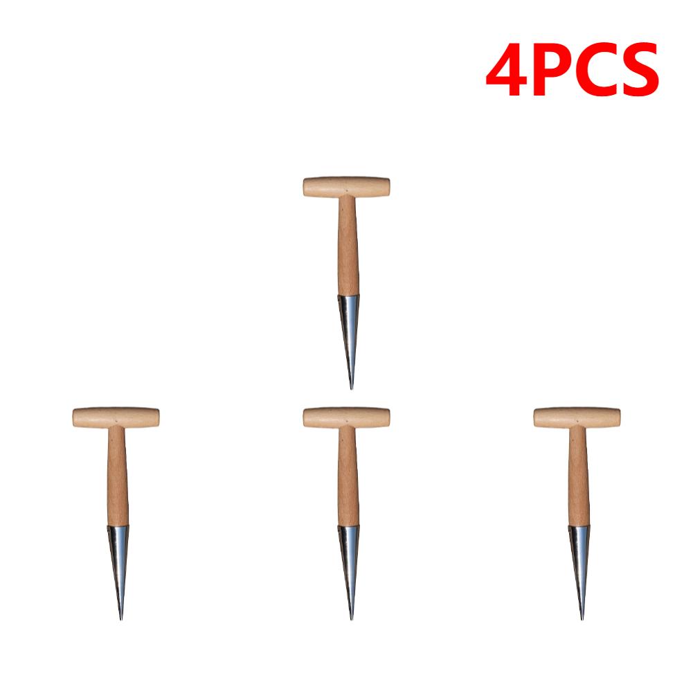 2-5PCS Hand Dibber Stainless Steel Sow Dibbler With Wood Handle For Sowing Seeds Transplanting Plants Planting Bulbs Digging