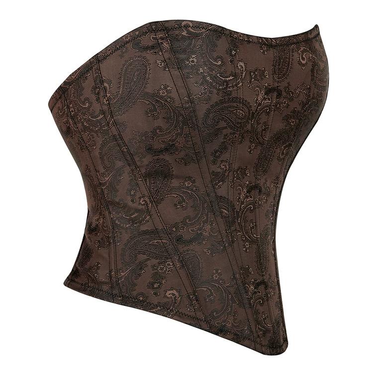JYL TS deep brown zipper style strapless women's court shaping top