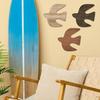 3 Pcs Wood Birds Beach Wall Decor Rustic Vintage Wooden Wall Art Flying Birds Wall Sculpture for Home Bathroom Bedroom Decor