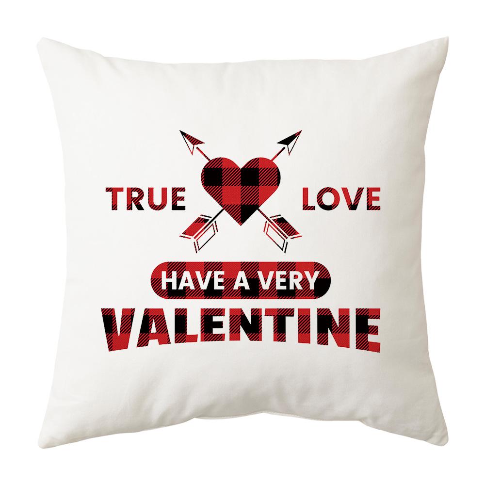 New Valentine's Day Pillow Plaid Printed Pillow Cover Home Holiday Gift Sofa Cushion Cushion Cover