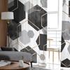 Schwarze geometrische Textur, transparente Vorhänge für Wohnzimmer, Küche, Fenstervorhänge, Schlafzimmer, Tüll-Voile-Vorhänge