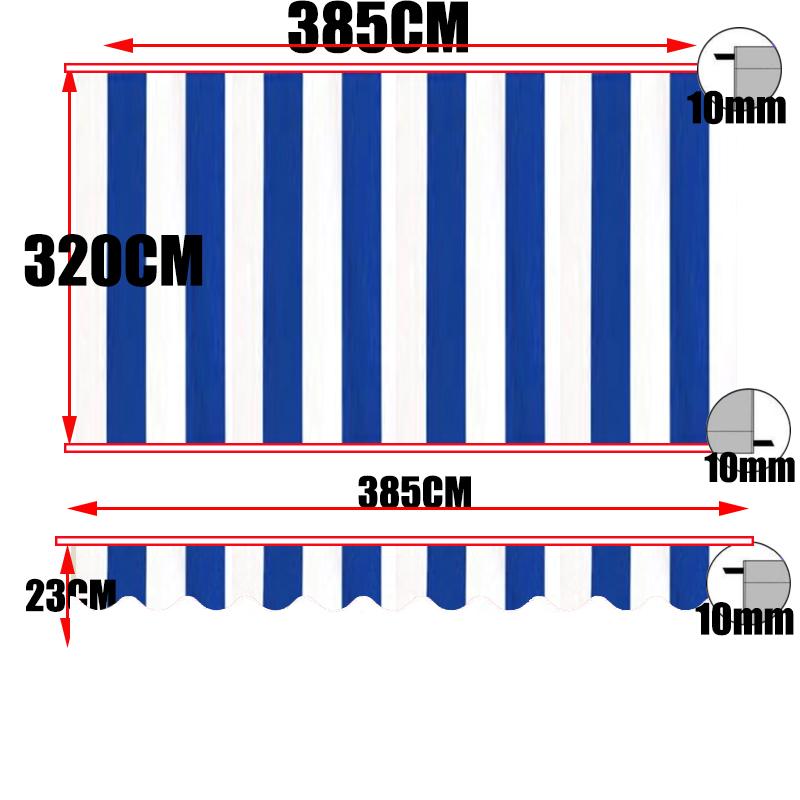 Tewango Custom Outdoor Awning Waterproof Fabric Store Curtain Balcony Canopy Cover UV Block Sunscreen Rain Tarp Strip Cloth