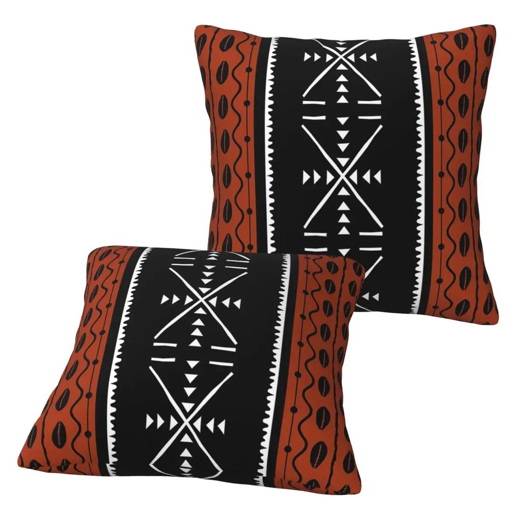 African Bogolan Africa Ethnic Tribal Art 2 Pcs Square Pillowcase Pillow Cover Cushion Throw Pillow For Home Bedroom