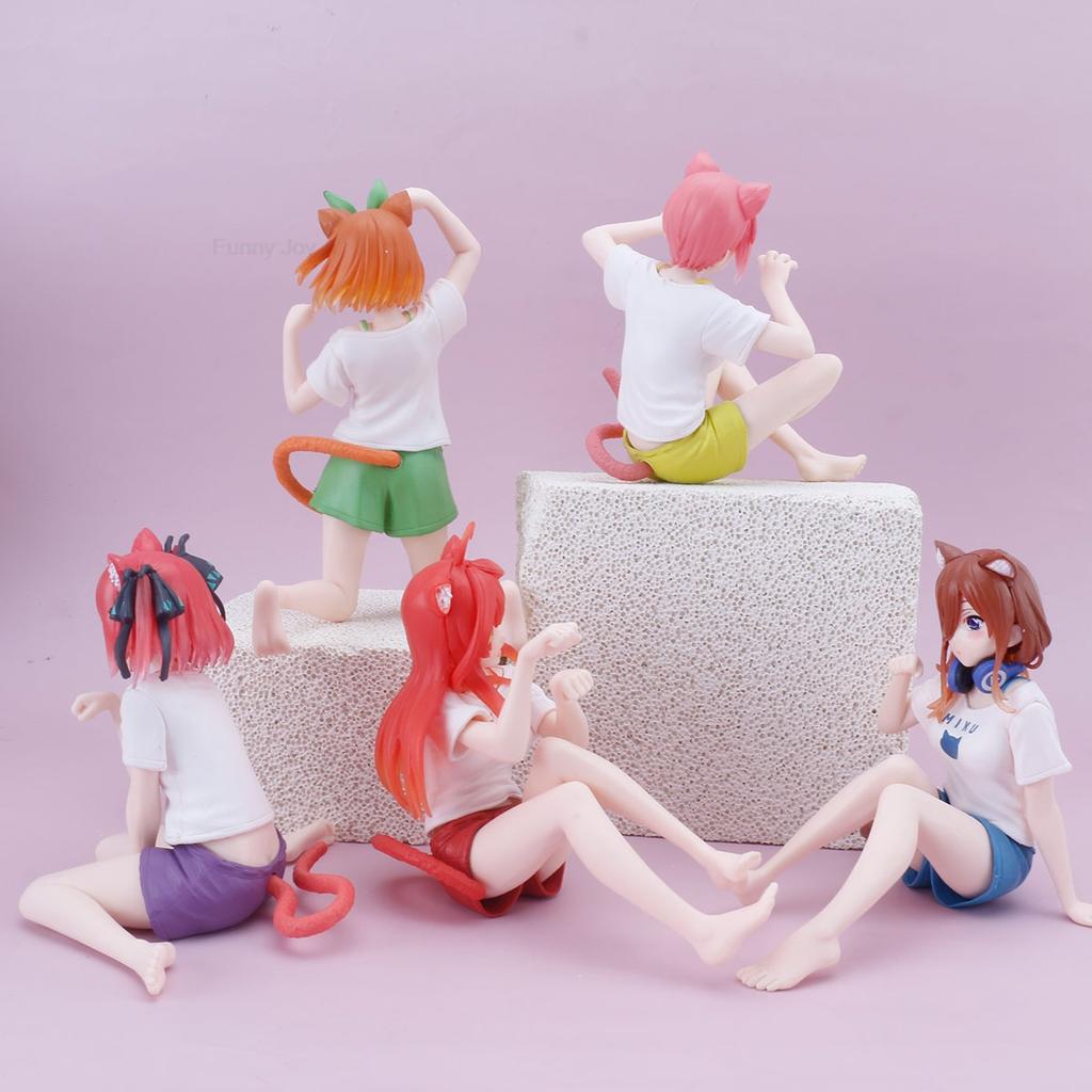 Non-Toxic 10-18Cm Yotsuba Anime Cute Nakano Nino Figurine The Quintessential Quintuplets Figure Cat Nakano Miku Figure Pvc Collection Toys
