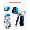 VEVOR Hose Nozzle, 10 Adjustable Spray Patterns, Metal Water Nozzle with Comfortable Ergonomic Grip, Garden Nozzle Sprayer with Flow Control for