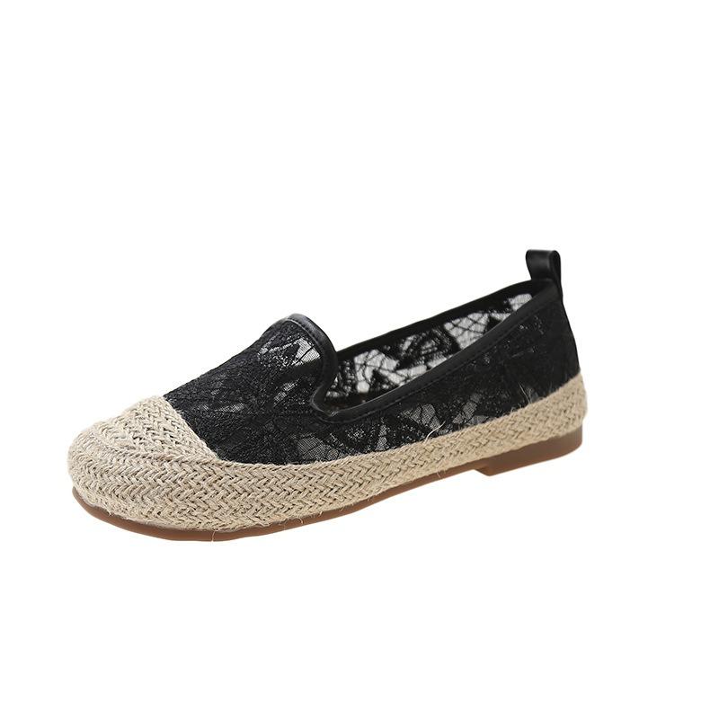 Fisherman shoes women's summer new breathable lace casual flats lazy one pedal
