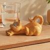 Decorative Resin Figurine for Coffee Shop Stretching Kitten Figurine, Cat Statue, Cute Animal Ornament, Sculpture Office Compact Desktop Decoration