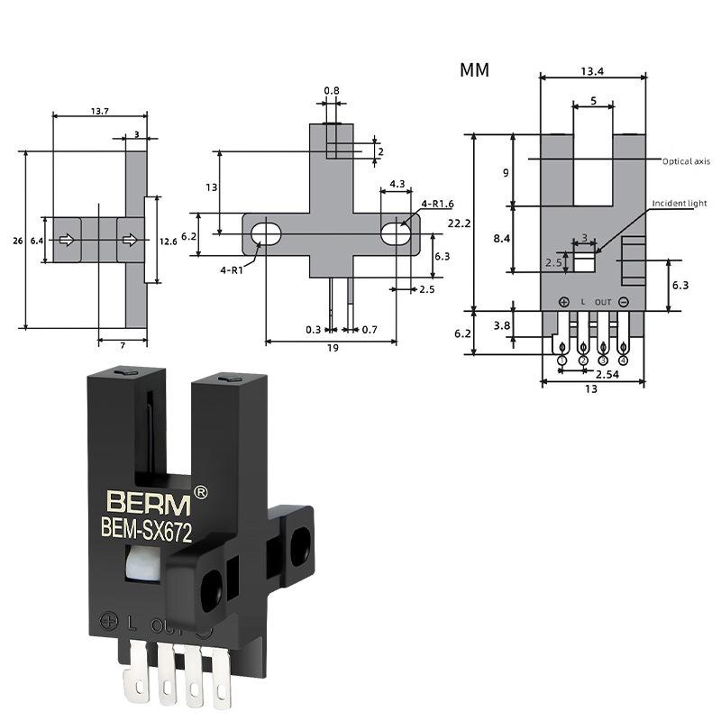 1 Stück Photoelektrischer Schalter Sensor EE-SX670 EE-SX671 EE-SX672 EE-SX673 EE-SX674 EE SX670A SX671A SX672A SX670P EE-SX672R EE-SX674P