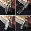 Gothic for Cross Necklace Stainless Steel for Vampire Coffin Pendant Women Men Skull Necklaces Skeleton Jewelry Hallowee