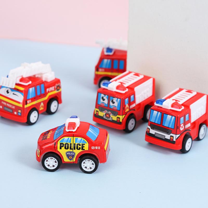 10pcs Mini Pull Back Fire Truck Police Car Toys for Kids Birthday Party Favors Goodie Pinata Fillers Boy Girl Christmas Gifts
