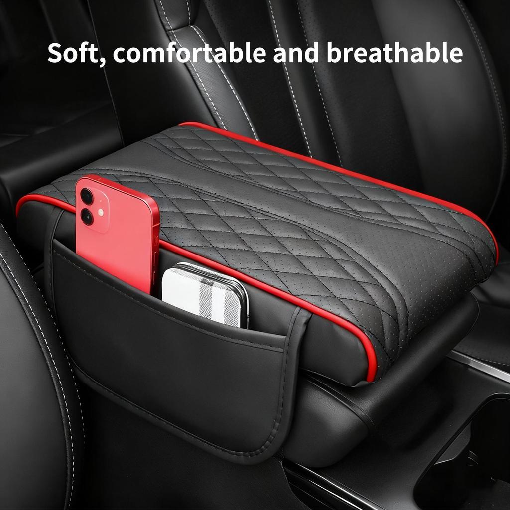 Auto Armrest Covers Double Pocket Storage Pad Car Center Console Organizer for Automotive Interior Vehicle for Daily Commuting