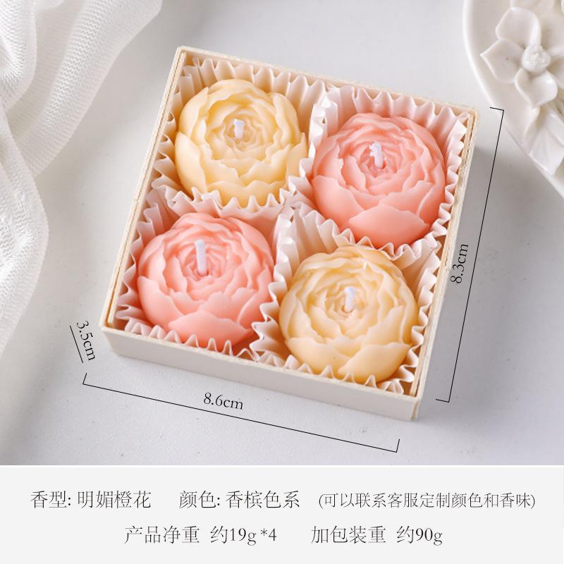 

Romantic Valentine s Day Scented Candles Flower Rose Candle Gift Box 4 Sets Aromatic Candles for Home Decor