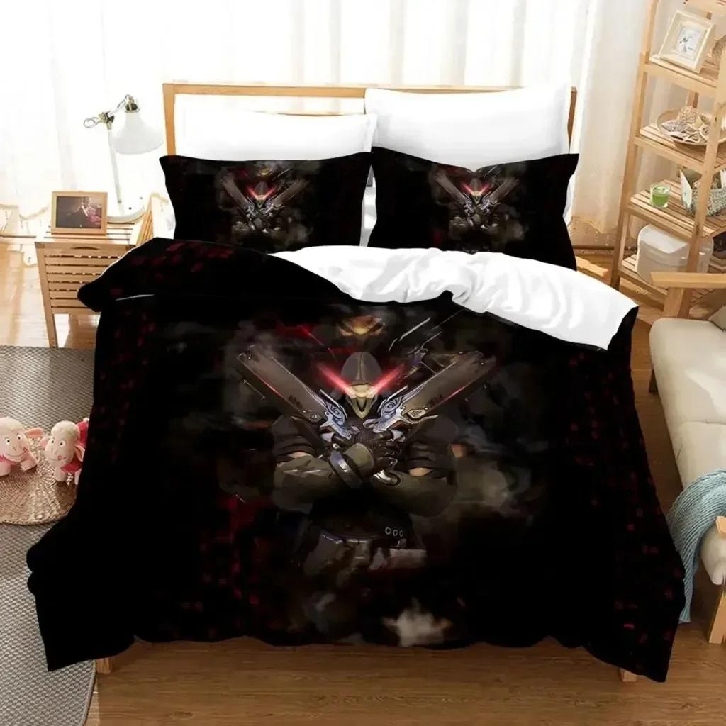 New 3D Print Anime Overwatch Widowmaker Bedding Set Bed Cover Pillow Case Cartoon Anime Character Duvet Cover For Boys Queen